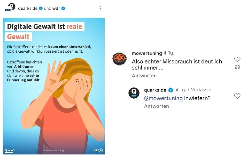 Das Wissenschaftsmagazin Quarks möchte ernsthaft wissen, inwiefern echter Missbrauch