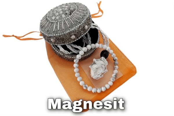 MAGNESIT- HEILSTEIN – SET  Heilstein-Kette und Heilstein-ArmbandMAGNESIT-Heilstein-Set –
