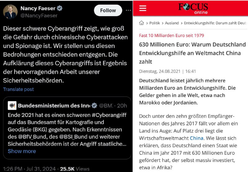 Die Bundesregierung stellt sich China entschieden entgegen, indem sie
