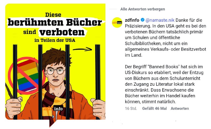 Das ZDF behauptet auf Instagram, dass in den USA