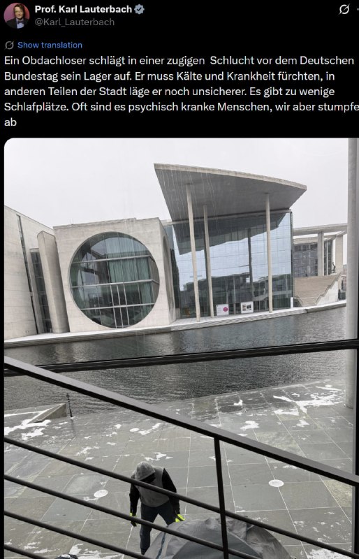 Der selbe Karl Lauterbach, der hier Mitgefühl für Obdachlose