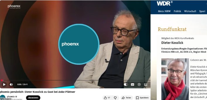Phoenix interviewt Dieter Kosslick. Dass er Mitglied im WDR-Rundfunkrat