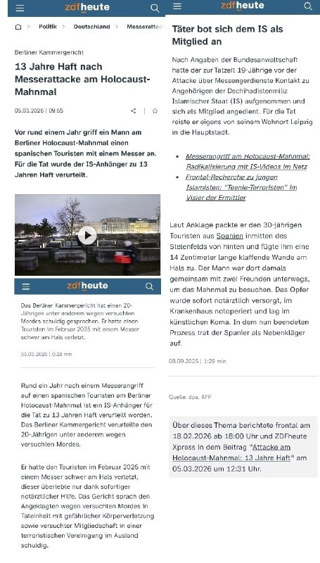 Das ZDF berichtet darüber, dass 