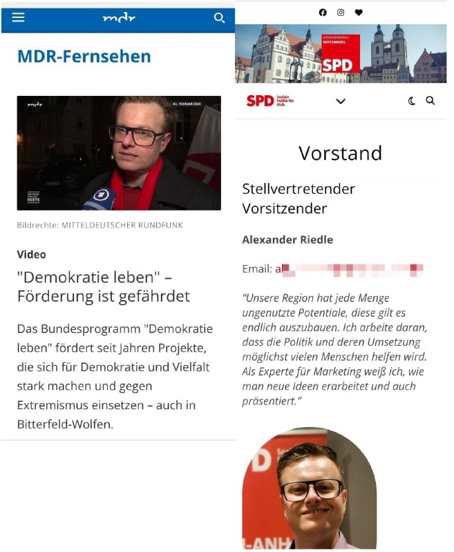 Der vom MDR interviewte Demonstrant, der gegen die Kürzung