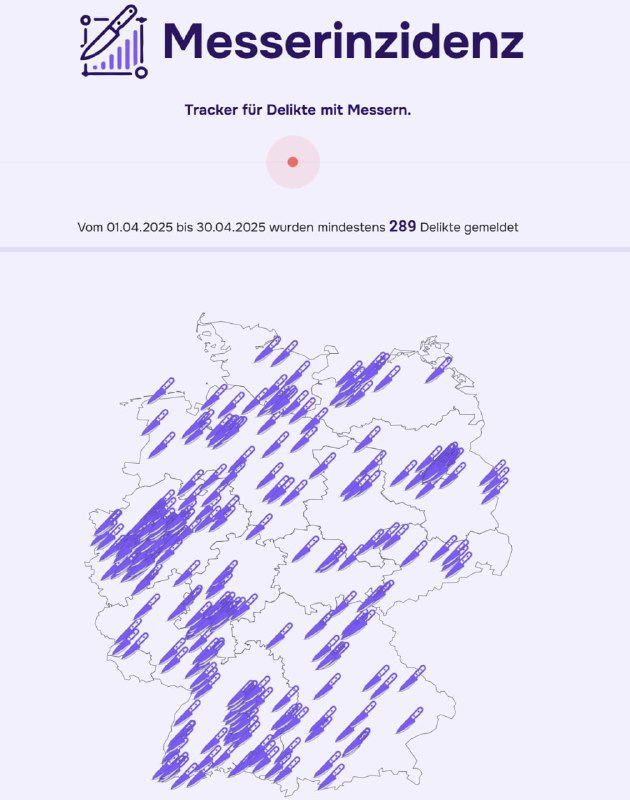 Im April wurden in der BRD offiziell 289 Messerdelikte