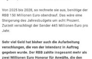 Der RBB bekommt den Hals nicht voll. Nun, es