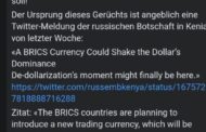 BRICS-Währung als Grundlage für NWOFür viele mögen sich die