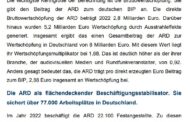 ❕Bei der ARD behauptet man (Dank auf Hochtouren laufenden