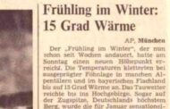 Als es am 14. Januar 1974 eine Temperatur von
