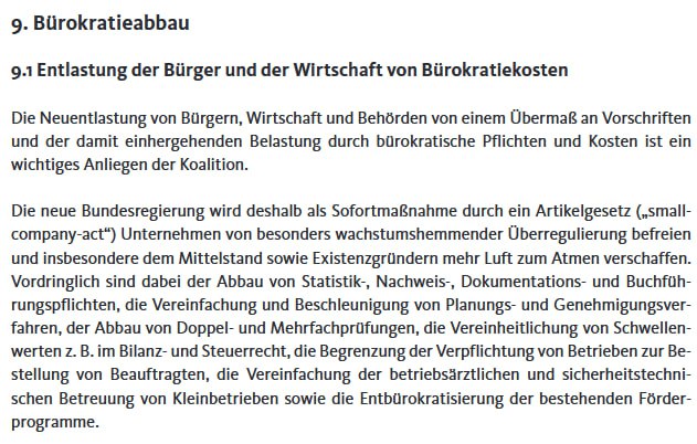Toller Text von Union und SPD zum Thema „Bürokratieabbau”!