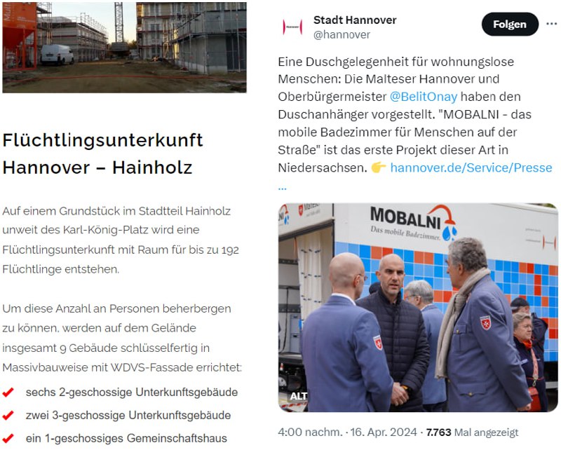 Hannover: Luxusneubauten für Illegale vs. Duschcontainer für Obdachlose????In Hannover