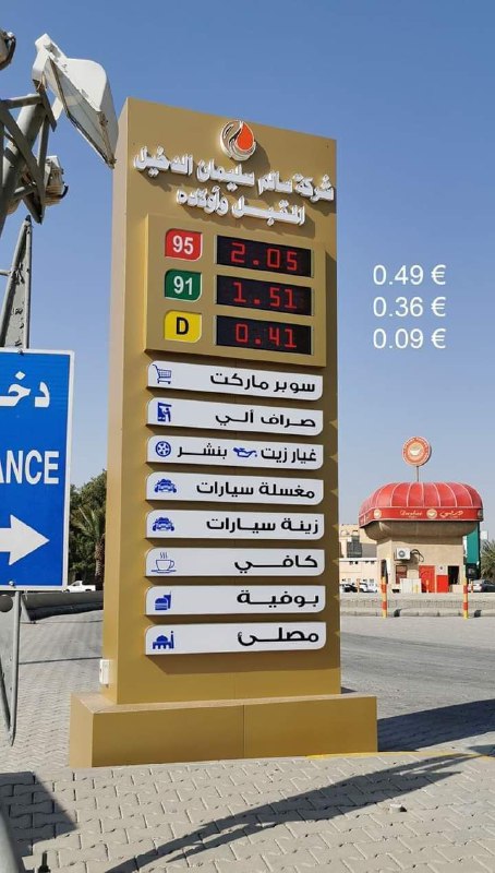 Das sind übrigens die Spritpreise in Saud-Arabien. Und in