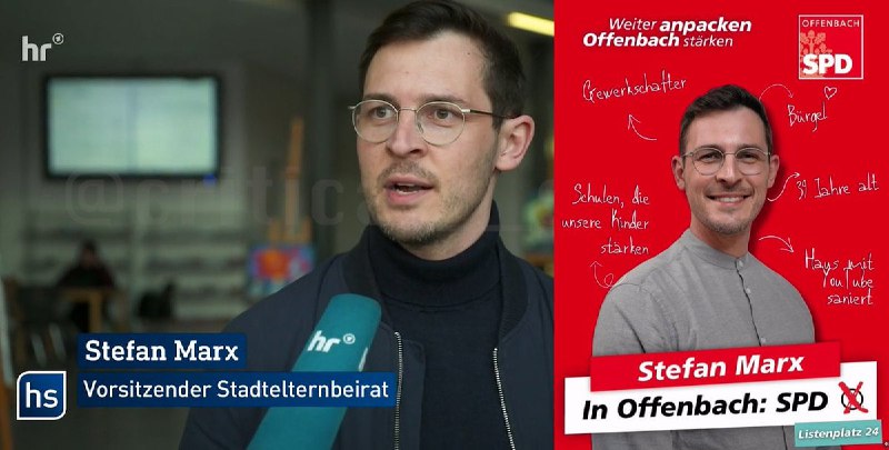 Der im Hessischen Rundfunk interviewte Elternbeirat ist SPDler, was