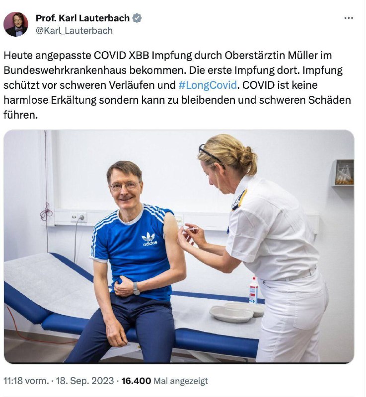 Nervig: Lauterbach macht wieder ImpfpropagandaDer Gesundheitsminister inszeniert sich für