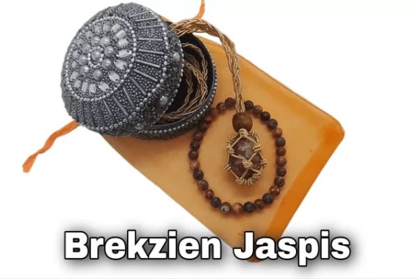 JASPIS BREKZIEN -  HEILSTEIN – SET Heilstein-Kette und