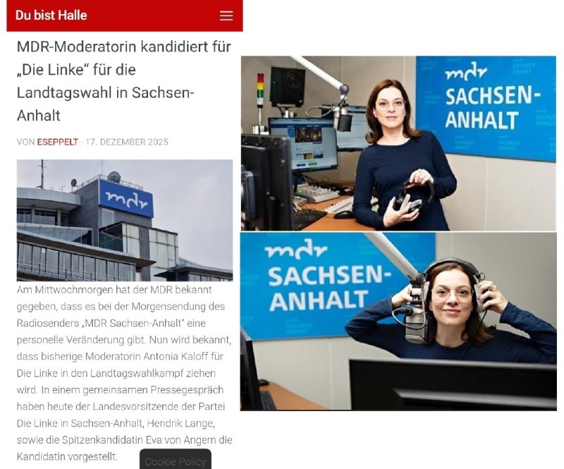 Staatsfern: Antonia Kaloff wechselt vom MDR in die Politik