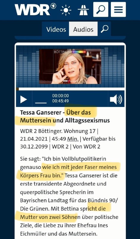 Ob der gute Markus Ganserer auch die wurstförmige Faser