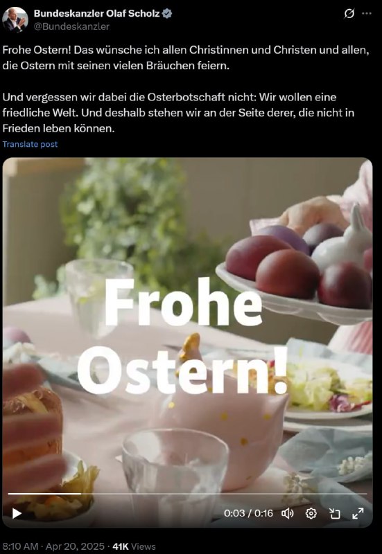 Der Bundeskanzler will eine friedliche Welt, hat aber nichts