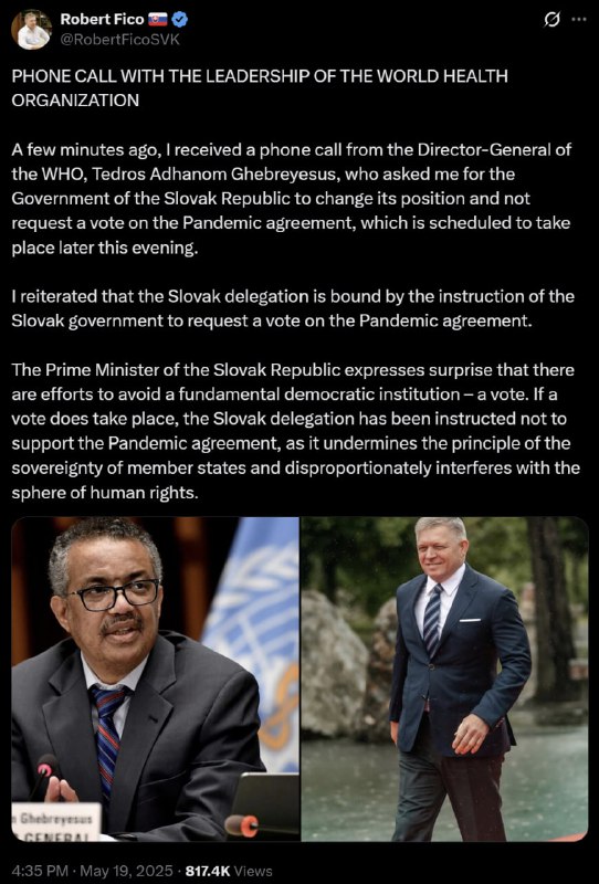 Eine nicht gewählte Organisation wie die WHO übt Druck