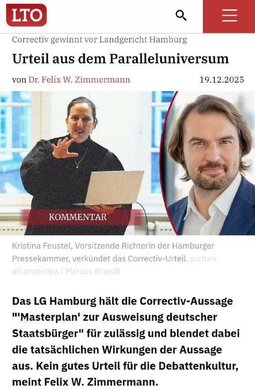 Das Landgericht Hamburg hat entschieden: Correctiv darf schreiben, es