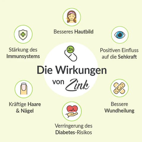 Zink ist an über 300 Stoffwechselreaktionen im Körper beteiligt