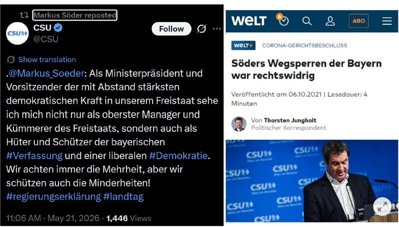 Wenn Markus Söder auf absolut undemokratische Weise und völlig