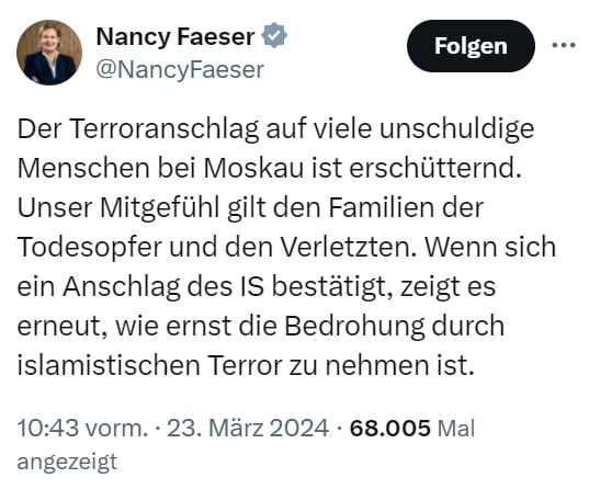 Nancy Faeser lässt es zu, dass Terroristen ganz bequem
