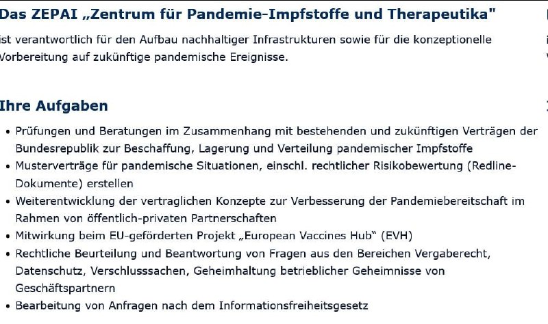 Das Aufgabenprofil, das das Paul-Ehrlich-Institut in einer aktuellen Stellenausschreibung