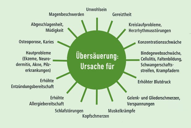 Durch den Konsum zu vieler säurebildende Mineralstoffe sind die