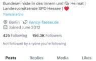 Innenministerin Nancy Faeser hat außer Verachtung nichts für das