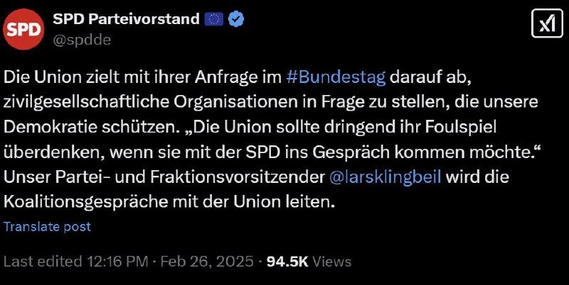 Die SPD ist sich sehr genau bewusst darüber, dass