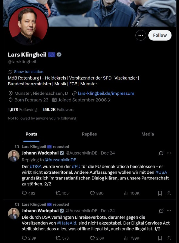 Der Antifa-Vizekanzler Lars Klingbeil macht aus seiner antideutschen Haltung