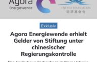 Die Agora Energiewende erhielt Gelder aus Schattenkassen der chinesischen