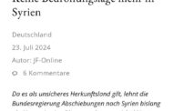 Gericht entscheidet: Syrien gilt nicht mehr als unsicherDarüber berichtet